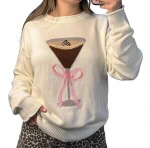 NEW SUNDAY EDITION cici espresso martini sweater in white